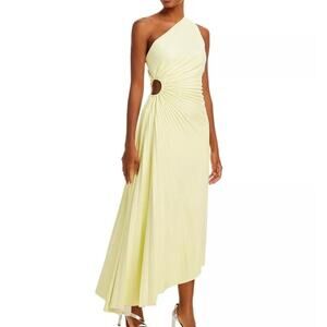 A.L.C. Delfina One Shoulder Maxi Dress Asymmetrical Cut Out Designer Womens 2
